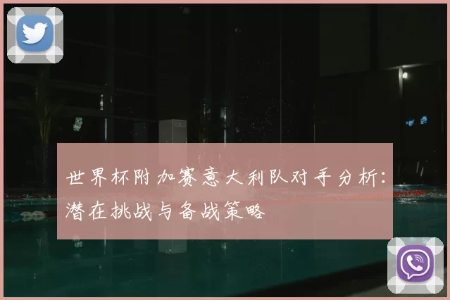 世界杯附加赛意大利队对手分析：潜在挑战与备战策略